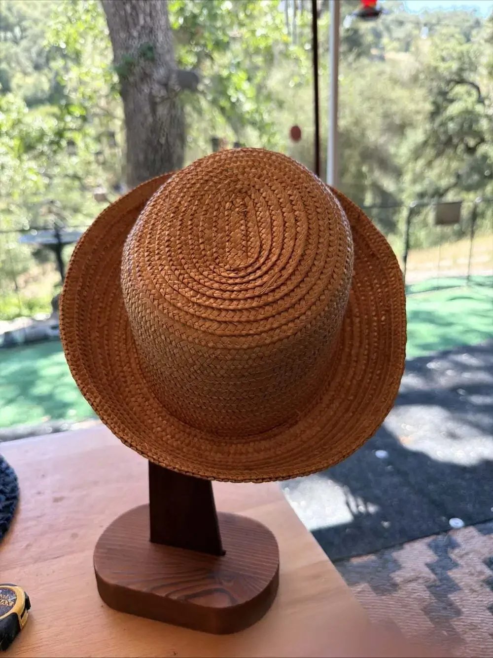 100% Straw Hat  3” Rolled Brim Classic Beachy Coastal 7.5 Size